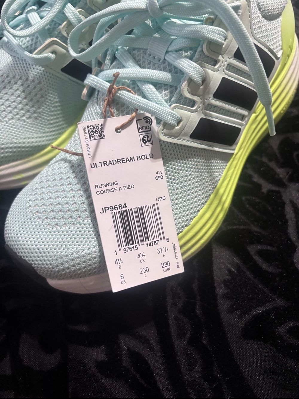 adidas Ultrastream Bold Sneakers in Light Aqua with Neon Yellow Accents